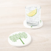 Dessous De Verre En Grès Arbre Vert Stylisé (Côté)