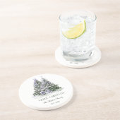 Dessous De Verre En Grès Arbres de Noël pourpres et verts (Côté)