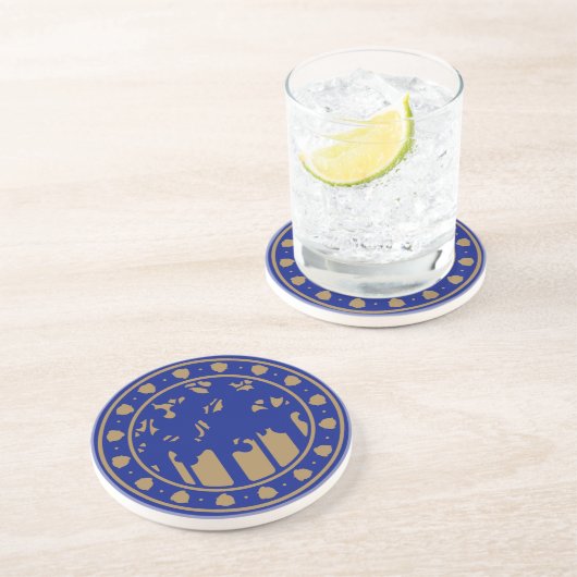 Dessous De Verre En Grès Arbres de style d'artisan (Côté)