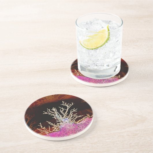 DESSOUS DE VERRE EN GRÈS ARBRES D'HIVER (Côté)