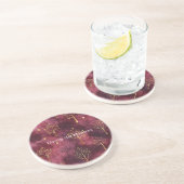 Dessous De Verre En Grès Arbres Or Bourgogne (Côté)