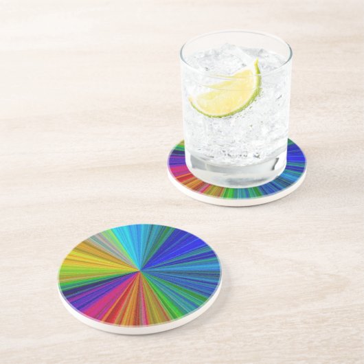 Dessous De Verre En Grès Arc arc-en-ciel circulaire (Côté)