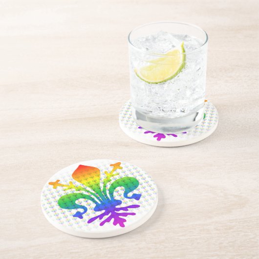 Dessous De Verre En Grès Arc-en-ciel (Côté)