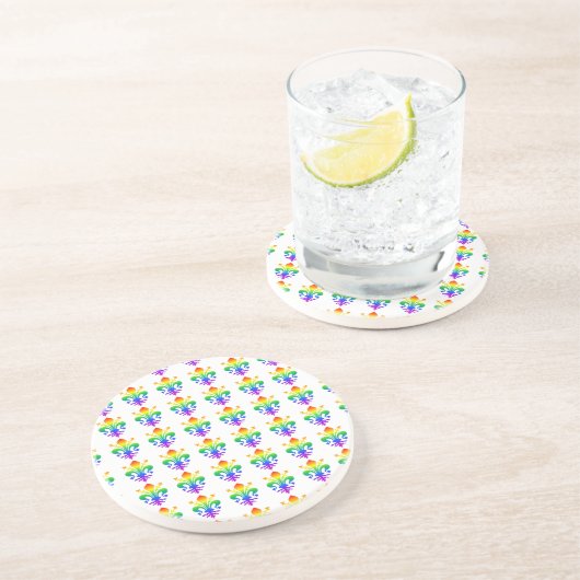 Dessous De Verre En Grès Arc-en-ciel (Côté)