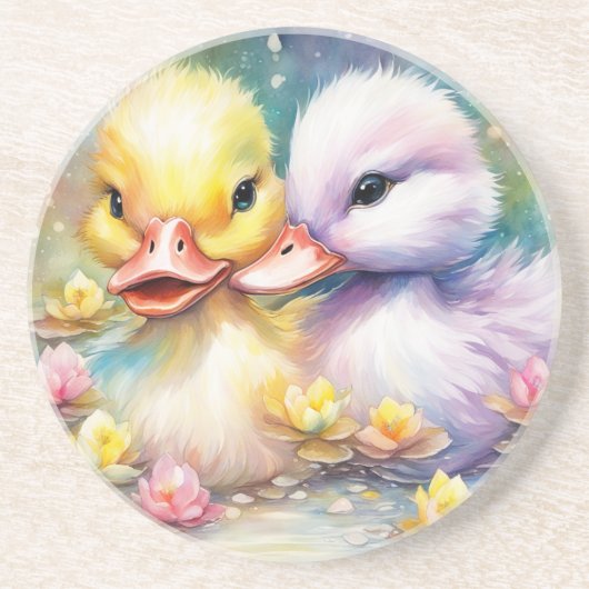 Dessous De Verre En Grès Arc-en-ciel Canard 4 (Devant)