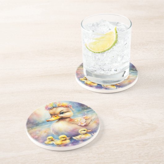 Dessous De Verre En Grès Arc-en-ciel Canard 5 (Côté)