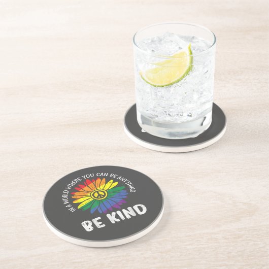 Dessous De Verre En Grès Arc-en-ciel de bonté mondiale (Côté)