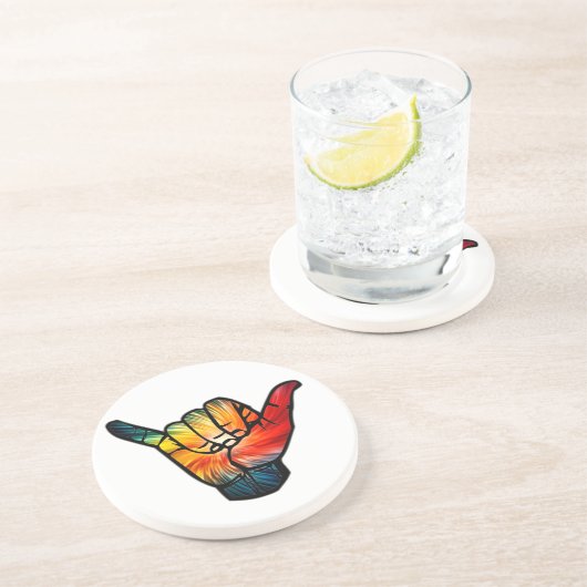 Dessous De Verre En Grès Arc-en-ciel de Shaka (Côté)