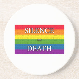 Dessous De Verre En Grès Arc-en-ciel - Silence = Mort