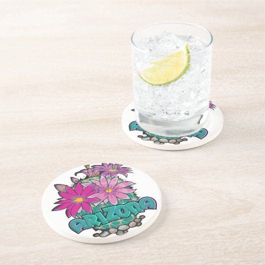 Dessous De Verre En Grès Arizona Cactus Blooms (Côté)