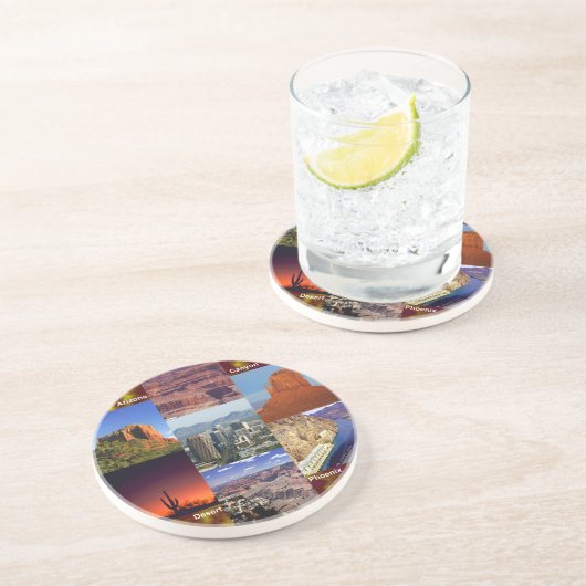 Dessous De Verre En Grès Arizona Desert Collage (Côté)