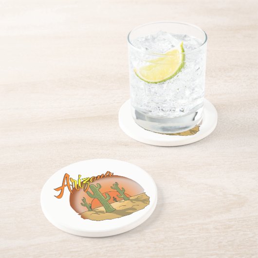 Dessous De Verre En Grès Arizona Sunset Cactus (Côté)