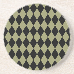 Dessous De Verre En Grès Arlequin Avocado et noir