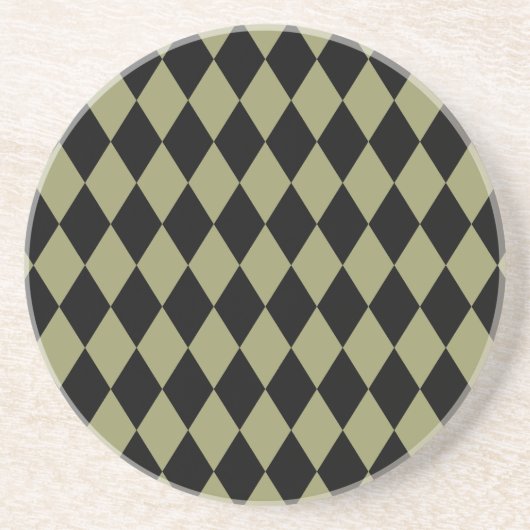 Dessous De Verre En Grès Arlequin Avocado et noir (Devant)