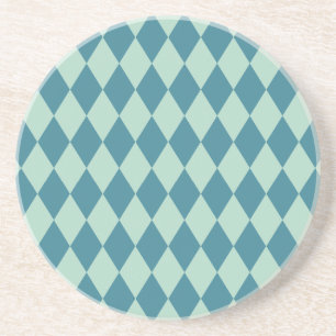 Dessous De Verre En Grès Arlequin marin et Turquoise