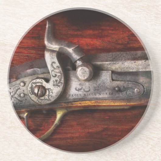 Dessous De Verre En Grès Arme à feu - travaux de fusil (Devant)