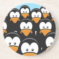 Armée songeuse de pingouin de bande dessinée