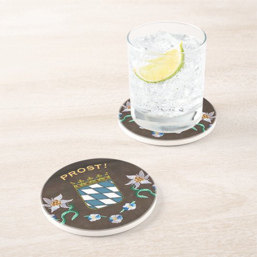 Dessous De Verre En Grès Armoiries de Bavière "Prost!" (Côté)