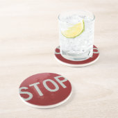 Dessous De Verre En Grès Arrêter le signe (Côté)