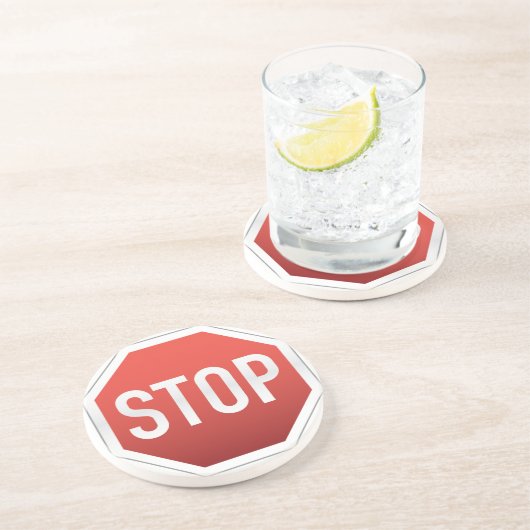 Dessous De Verre En Grès ARRÊTEZ le signe (Côté)