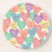 Dessous De Verre En Grès Arrière - plan de forme d'amour (Devant)