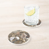 Dessous De Verre En Grès Arrière - plan de Shell de mer (Côté)