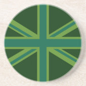 Dessous De Verre En Grès Arrière - plan de style Drapeau Turquoise vert Uni (Devant)