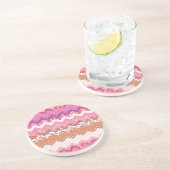 Dessous De Verre En Grès arrière - plan de zigzag rose (Côté)