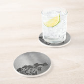 Dessous De Verre En Grès Arrière - plan en métal avec des dommages (Côté)