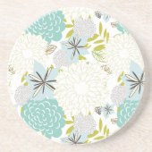 Dessous De Verre En Grès arrière - plan floral (Devant)