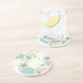 Dessous De Verre En Grès arrière - plan floral (Côté)