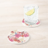 Dessous De Verre En Grès Arrière - plan floral 3 (Côté)