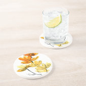 Dessous De Verre En Grès Arrière - plan floral abstrait (Côté)