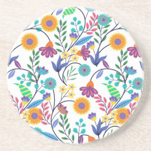 Dessous De Verre En Grès Arrière - plan floral exotique coloré Motif-23145