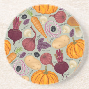Dessous De Verre En Grès arrière - plan rétro à base de légumes frais