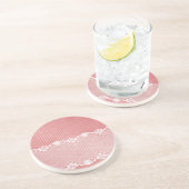 Dessous De Verre En Grès Arrière - plan rose et blanc avec la dentelle (Côté)