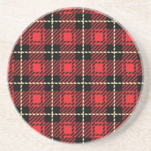 Dessous De Verre En Grès Arrière - plan rouge de plaid