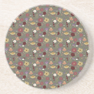 Dessous De Verre En Grès Arrière - plan vert de l'automne