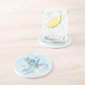 Dessous De Verre En Grès Arrosage avec fleurs et papillons d'été (Côté)