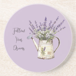 Dessous De Verre En Grès Arrosoir Fleurs de Lavande