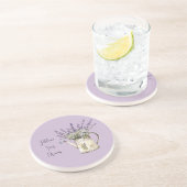 Dessous De Verre En Grès Arrosoir Fleurs de Lavande (Côté)