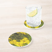 Dessous De Verre En Grès Arrowleaf Fleur Balsamroot Impressionnisme Abstrai (Côté)