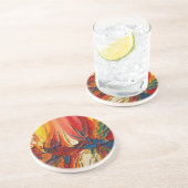 Dessous De Verre En Grès Art Abstrait (Côté)