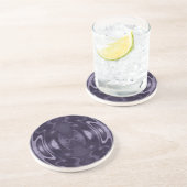 Dessous De Verre En Grès Art abstrait à motif liquide violet miroir (Côté)