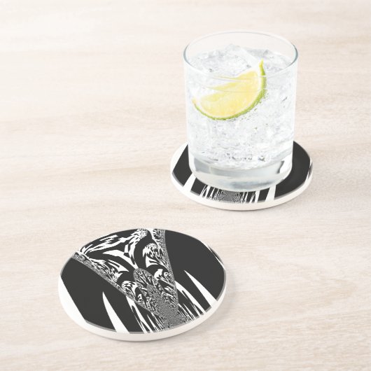 Dessous De Verre En Grès Art Abstrait africain (Côté)