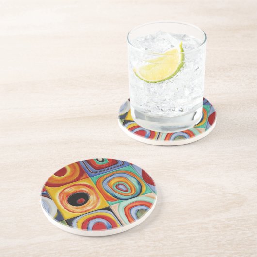 Dessous De Verre En Grès Art abstrait de Kandinsky (Côté)
