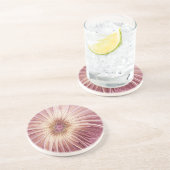 Dessous De Verre En Grès Art Abstrait Fractal Fleur & Tons de Bourgogne (Côté)