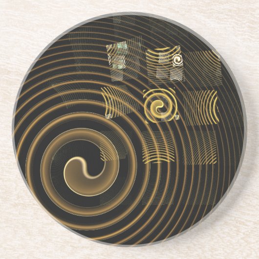 Dessous de verre en grès art abstrait hypnose (Devant)