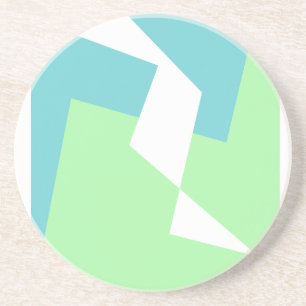 Dessous De Verre En Grès Art Abstrait Turquoise Bleu Vert