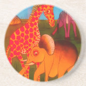 Dessous De Verre En Grès Art animal africain (Devant)